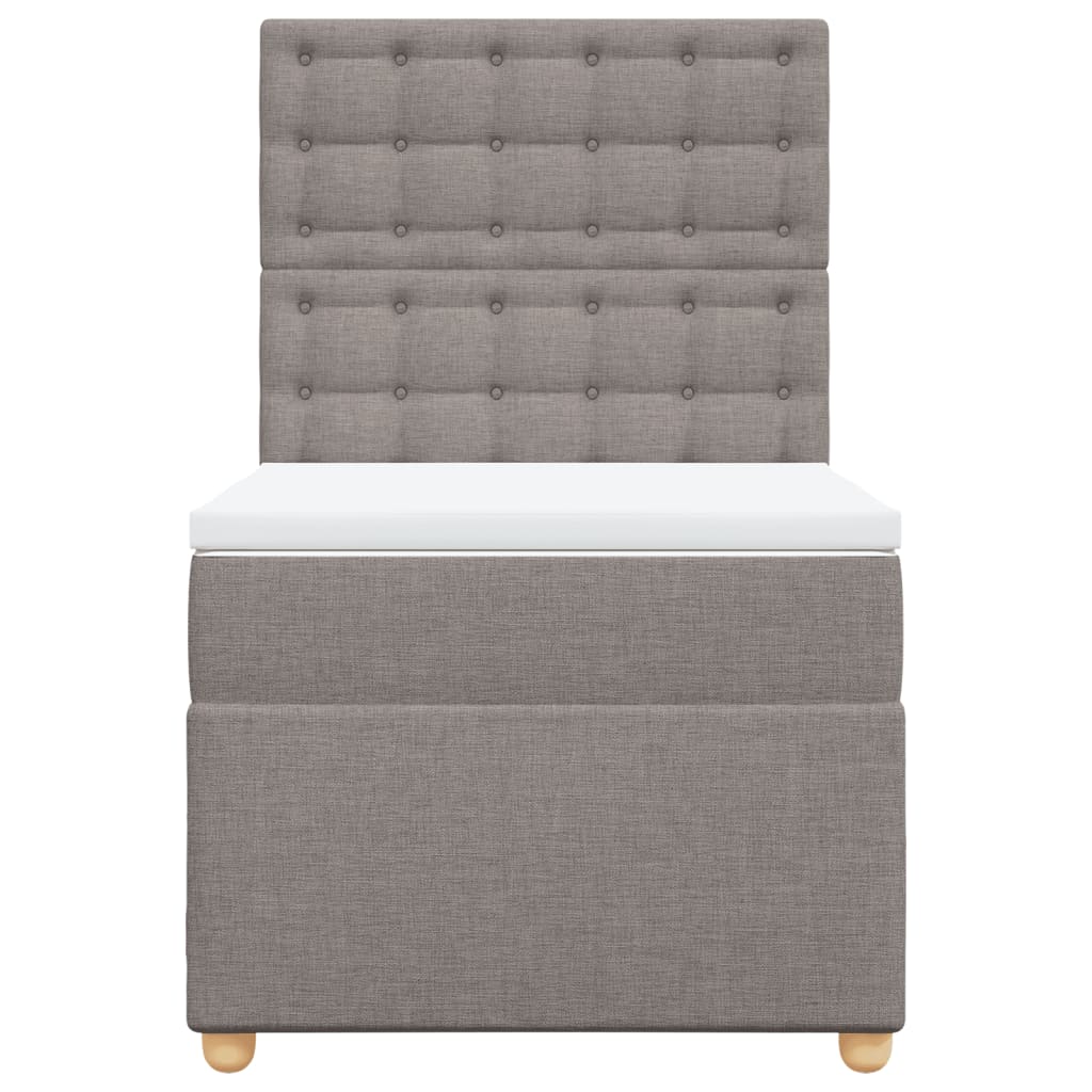 Boxspring met matras stof taupe 90x200 cm is nu te koop bij PeponiXL, paradijselijk wonen!