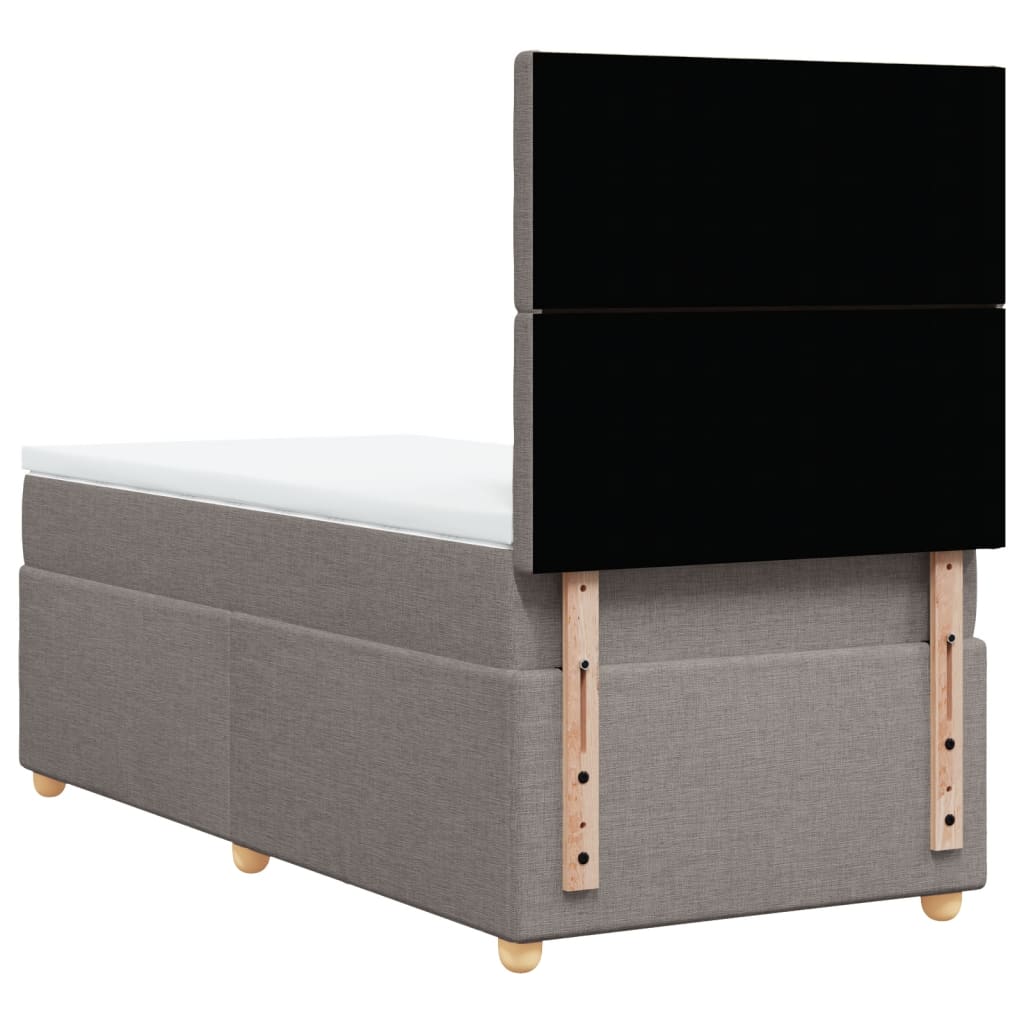 Boxspring met matras stof taupe 90x200 cm is nu te koop bij PeponiXL, paradijselijk wonen!