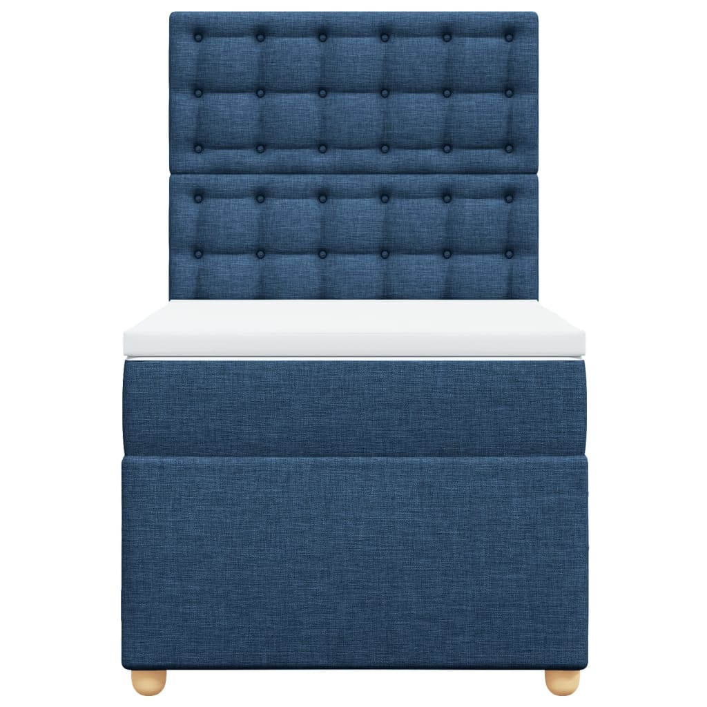 Boxspring met matras stof blauw 90x200 cm is nu te koop bij PeponiXL, paradijselijk wonen!