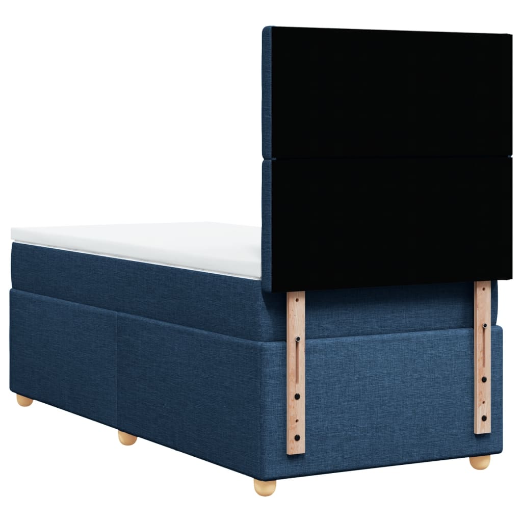 Boxspring met matras stof blauw 90x200 cm is nu te koop bij PeponiXL, paradijselijk wonen!