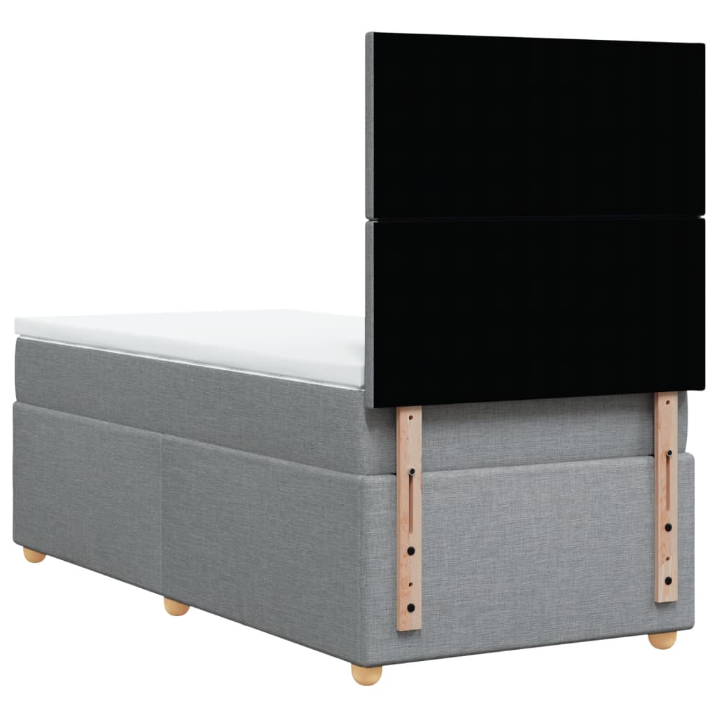 Boxspring met matras stof lichtgrijs 100x200 cm is nu te koop bij PeponiXL, paradijselijk wonen!