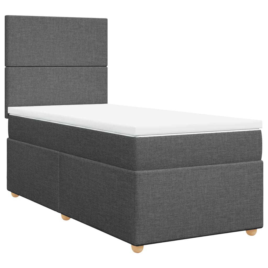 Boxspring met matras stof donkergrijs 100x200 cm is nu te koop bij PeponiXL, paradijselijk wonen!
