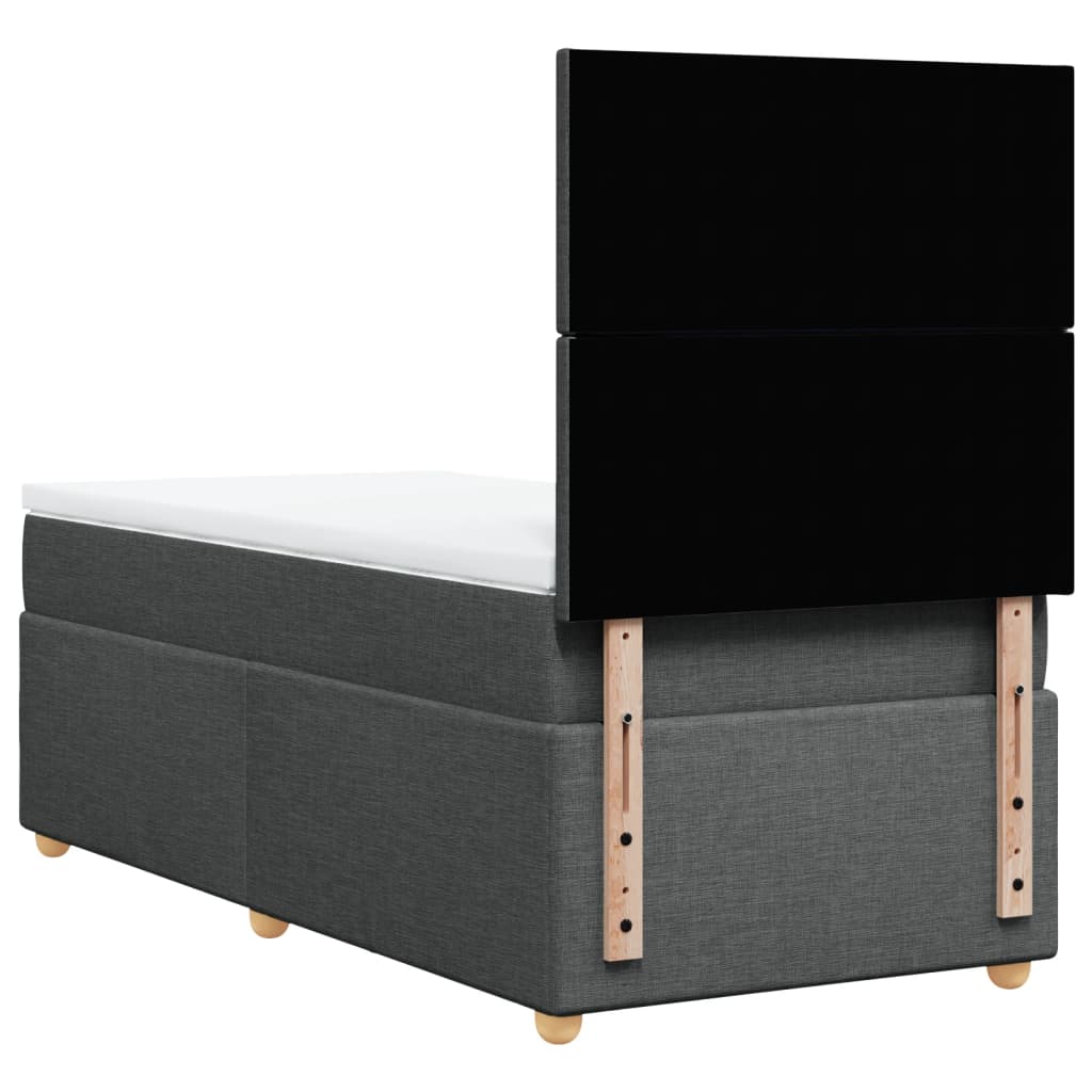 Boxspring met matras stof donkergrijs 100x200 cm is nu te koop bij PeponiXL, paradijselijk wonen!