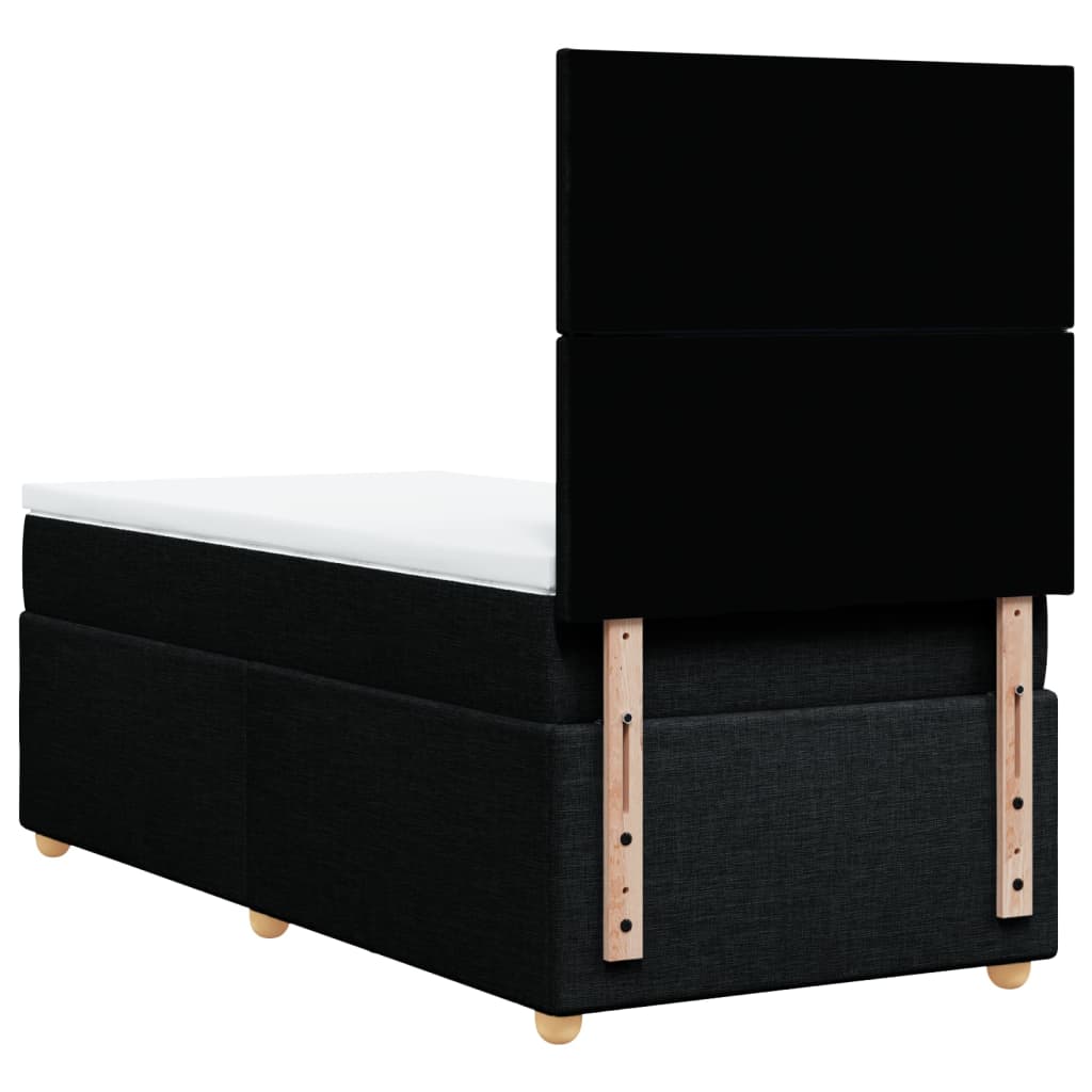 Boxspring met matras stof zwart 100x200 cm is nu te koop bij PeponiXL, paradijselijk wonen!