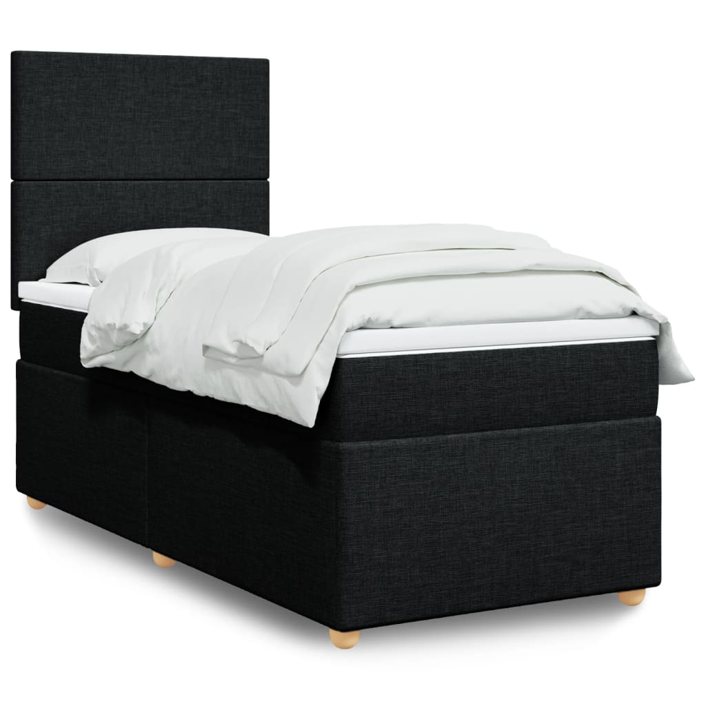 Boxspring met matras stof zwart 100x200 cm is nu te koop bij PeponiXL, paradijselijk wonen!