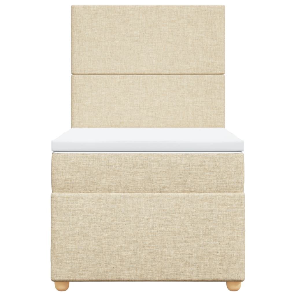 Boxspring met matras stof crèmekleurig 100x200 cm is nu te koop bij PeponiXL, paradijselijk wonen!