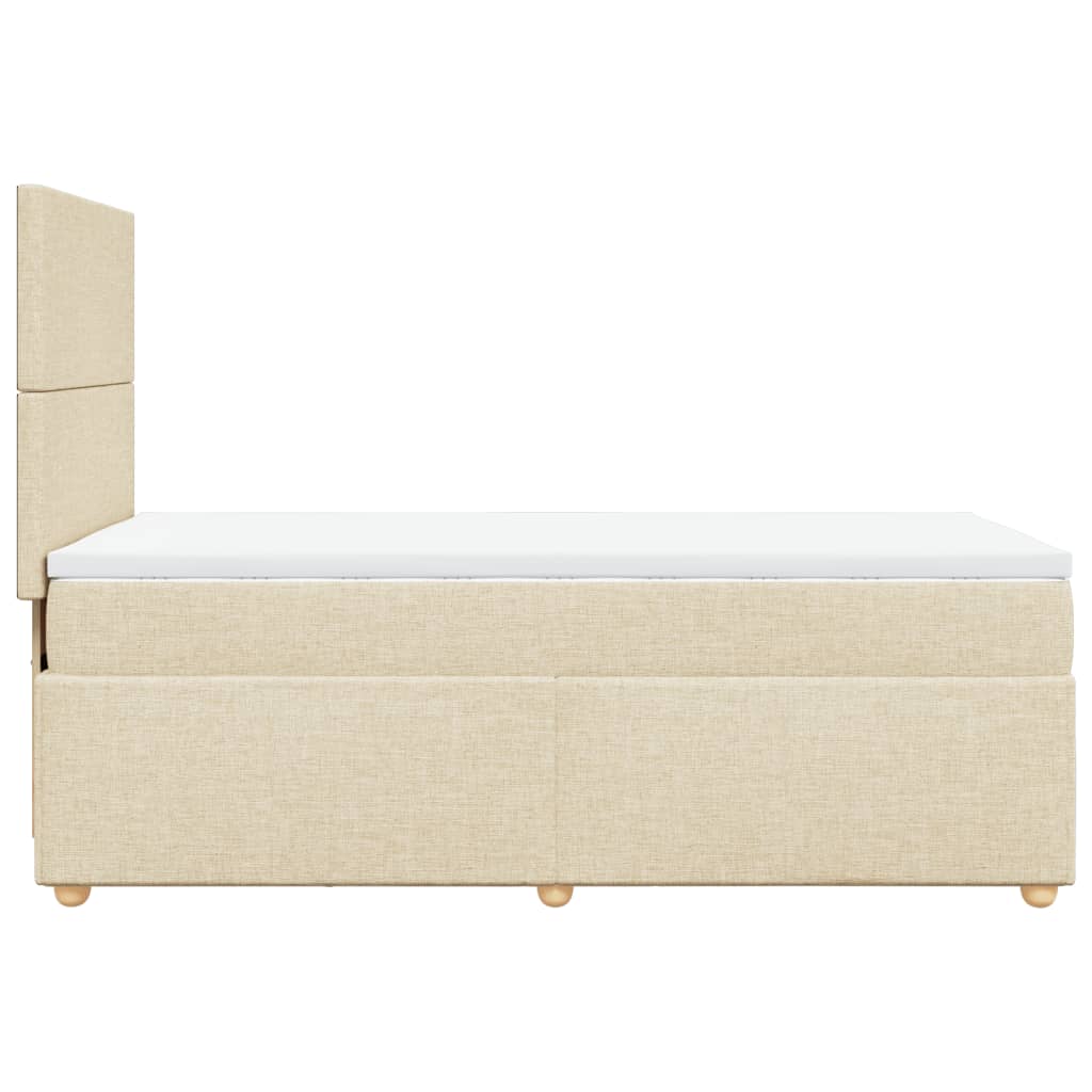 Boxspring met matras stof crèmekleurig 100x200 cm is nu te koop bij PeponiXL, paradijselijk wonen!