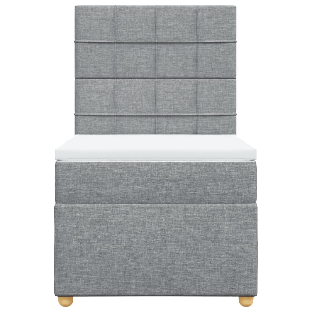 Boxspring met matras stof lichtgrijs 100x200 cm is nu te koop bij PeponiXL, paradijselijk wonen!