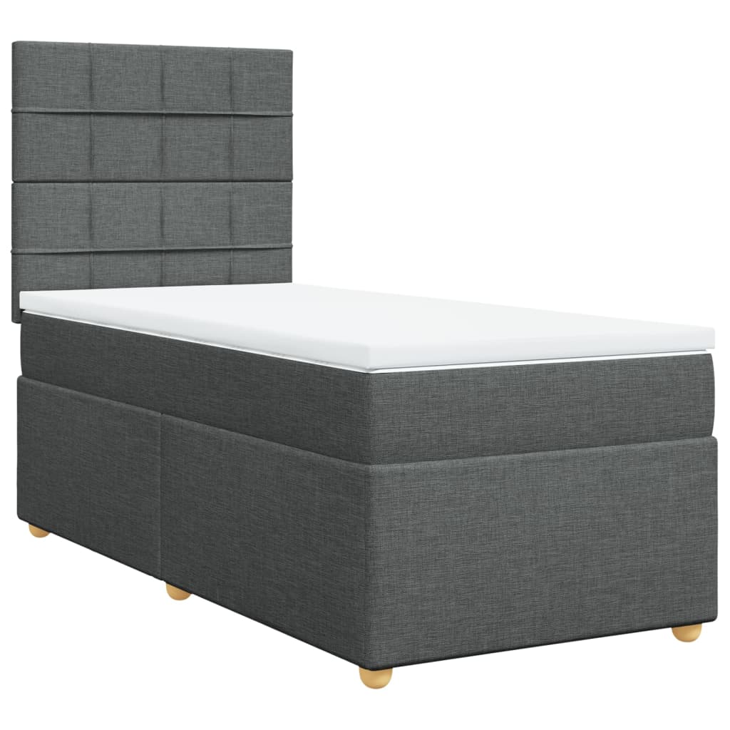 Boxspring met matras stof donkergrijs 100x200 cm is nu te koop bij PeponiXL, paradijselijk wonen!