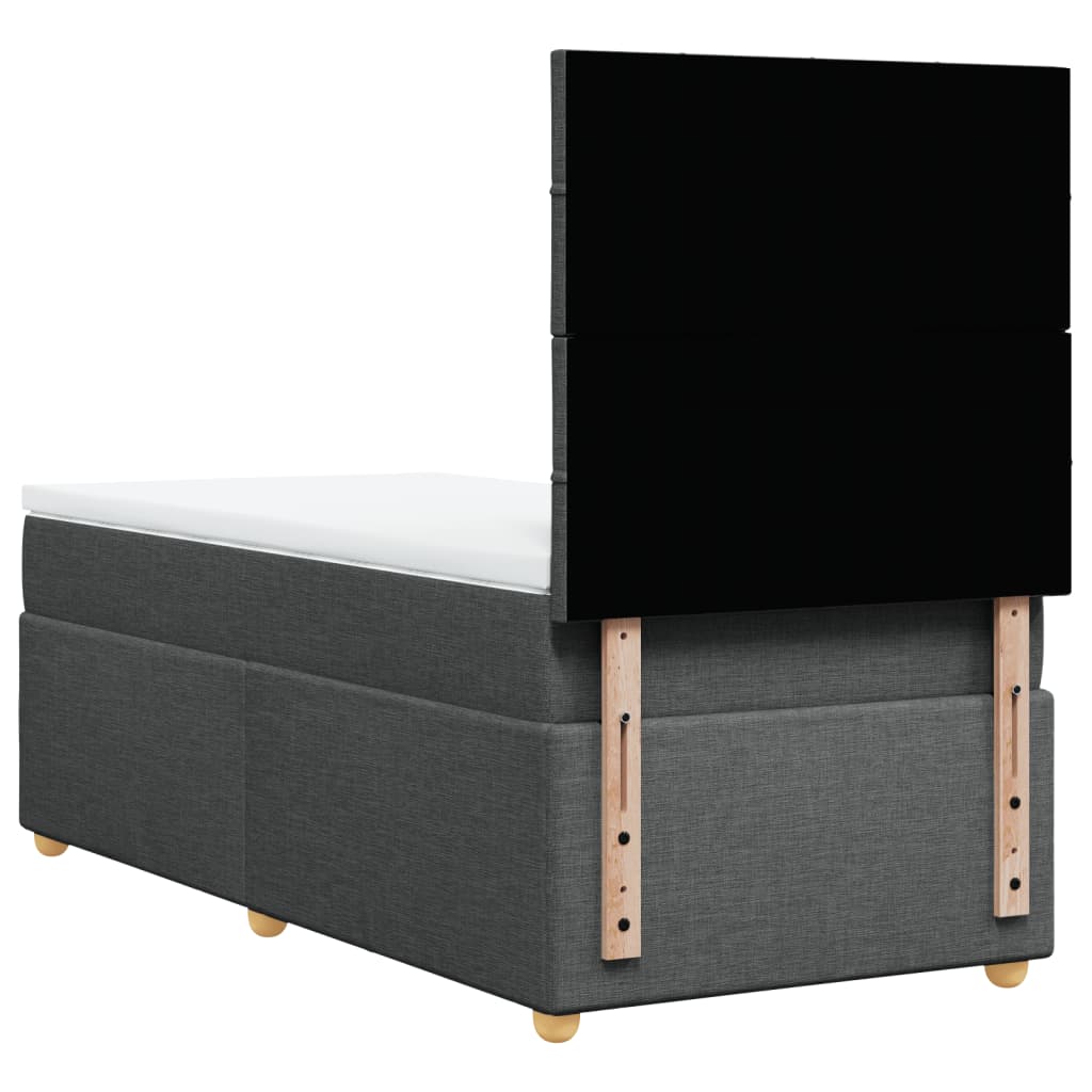 Boxspring met matras stof donkergrijs 100x200 cm is nu te koop bij PeponiXL, paradijselijk wonen!