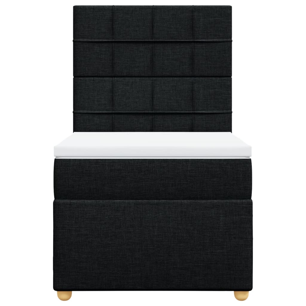 Boxspring met matras stof zwart 100x200 cm is nu te koop bij PeponiXL, paradijselijk wonen!