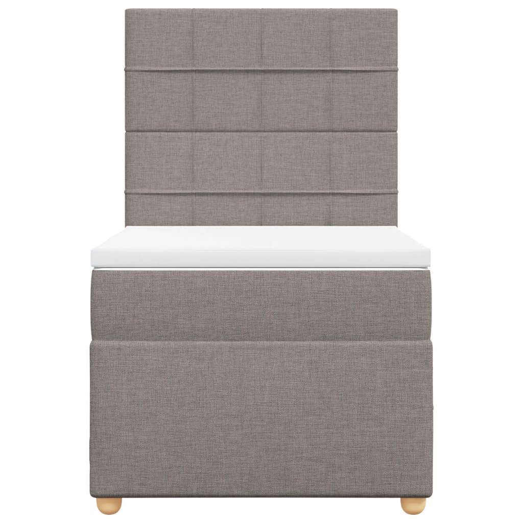 Boxspring met matras stof taupe 100x200 cm is nu te koop bij PeponiXL, paradijselijk wonen!