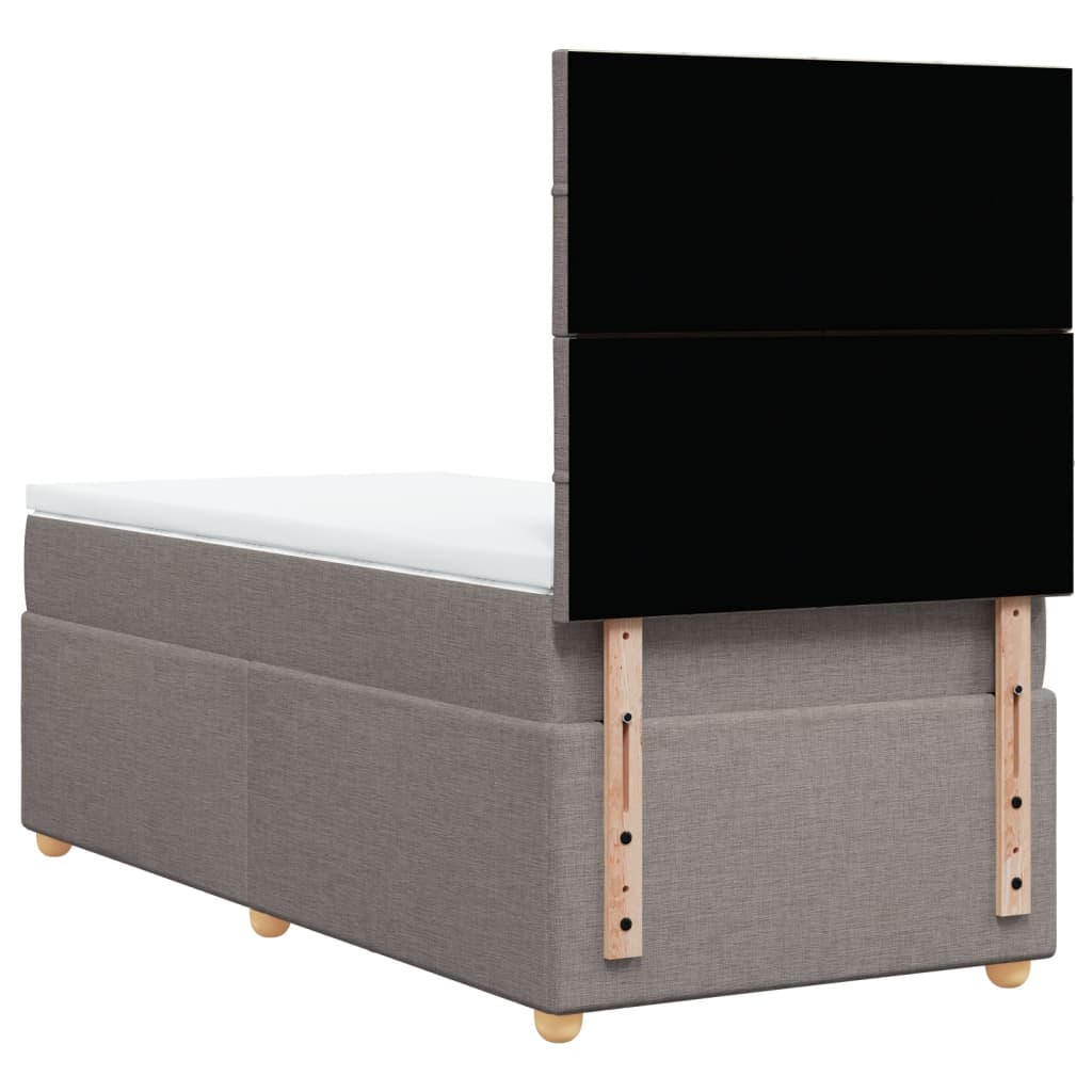 Boxspring met matras stof taupe 100x200 cm is nu te koop bij PeponiXL, paradijselijk wonen!
