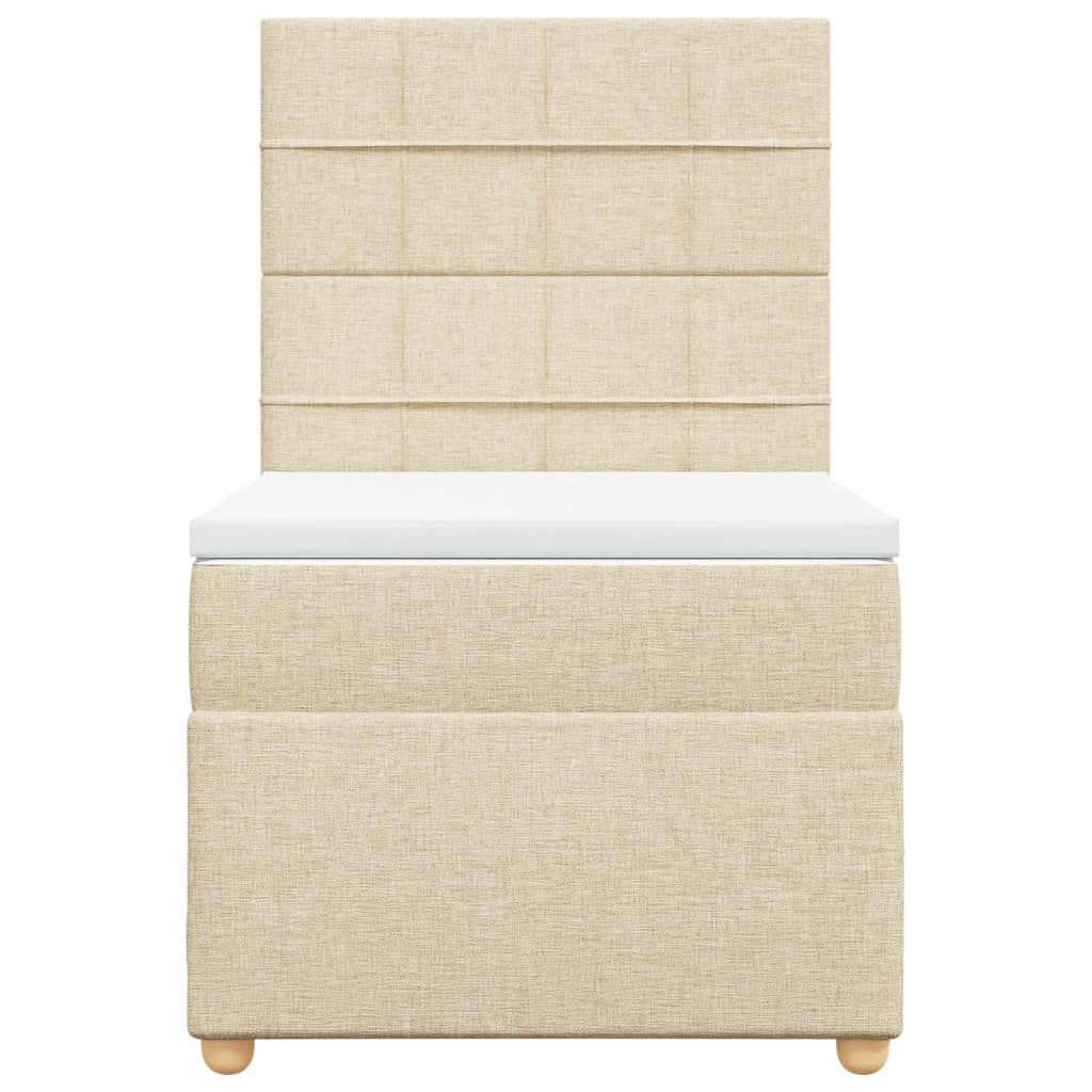 Boxspring met matras stof crèmekleurig 100x200 cm is nu te koop bij PeponiXL, paradijselijk wonen!