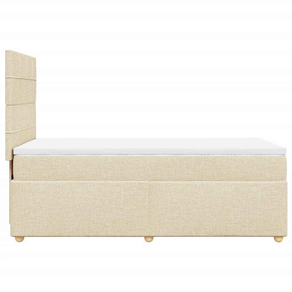 Boxspring met matras stof crèmekleurig 100x200 cm is nu te koop bij PeponiXL, paradijselijk wonen!