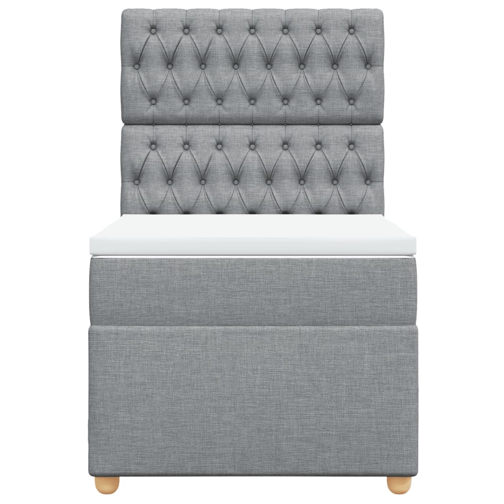 Boxspring met matras stof lichtgrijs 100x200 cm is nu te koop bij PeponiXL, paradijselijk wonen!