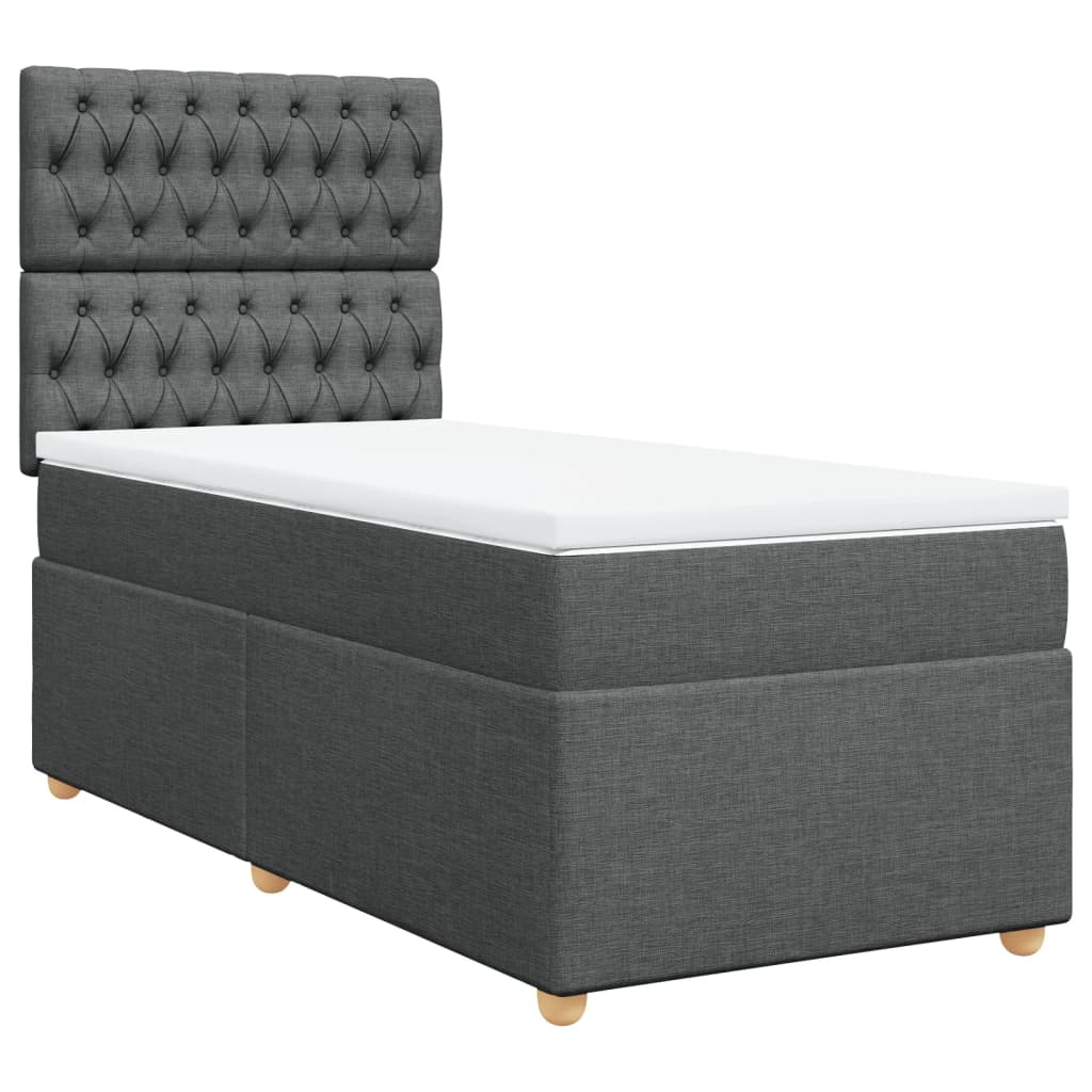 Boxspring met matras stof donkergrijs 100x200 cm is nu te koop bij PeponiXL, paradijselijk wonen!