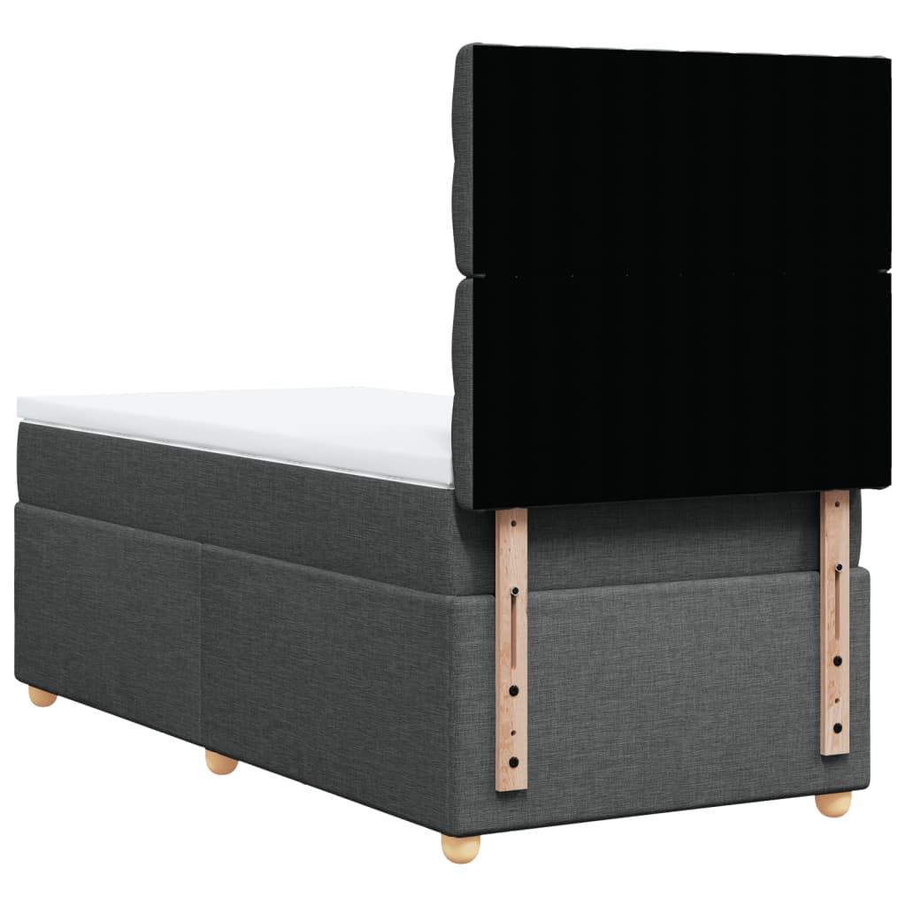 Boxspring met matras stof donkergrijs 100x200 cm is nu te koop bij PeponiXL, paradijselijk wonen!
