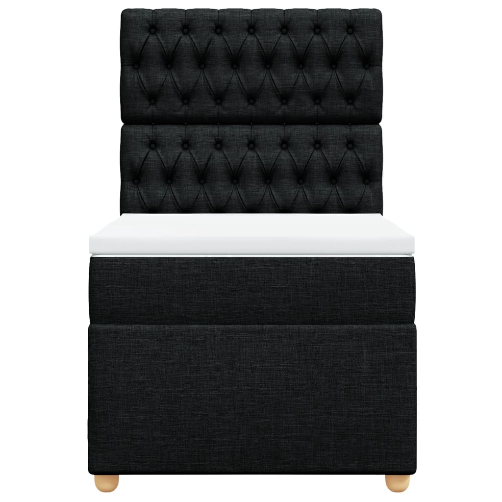 Boxspring met matras stof zwart 100x200 cm is nu te koop bij PeponiXL, paradijselijk wonen!