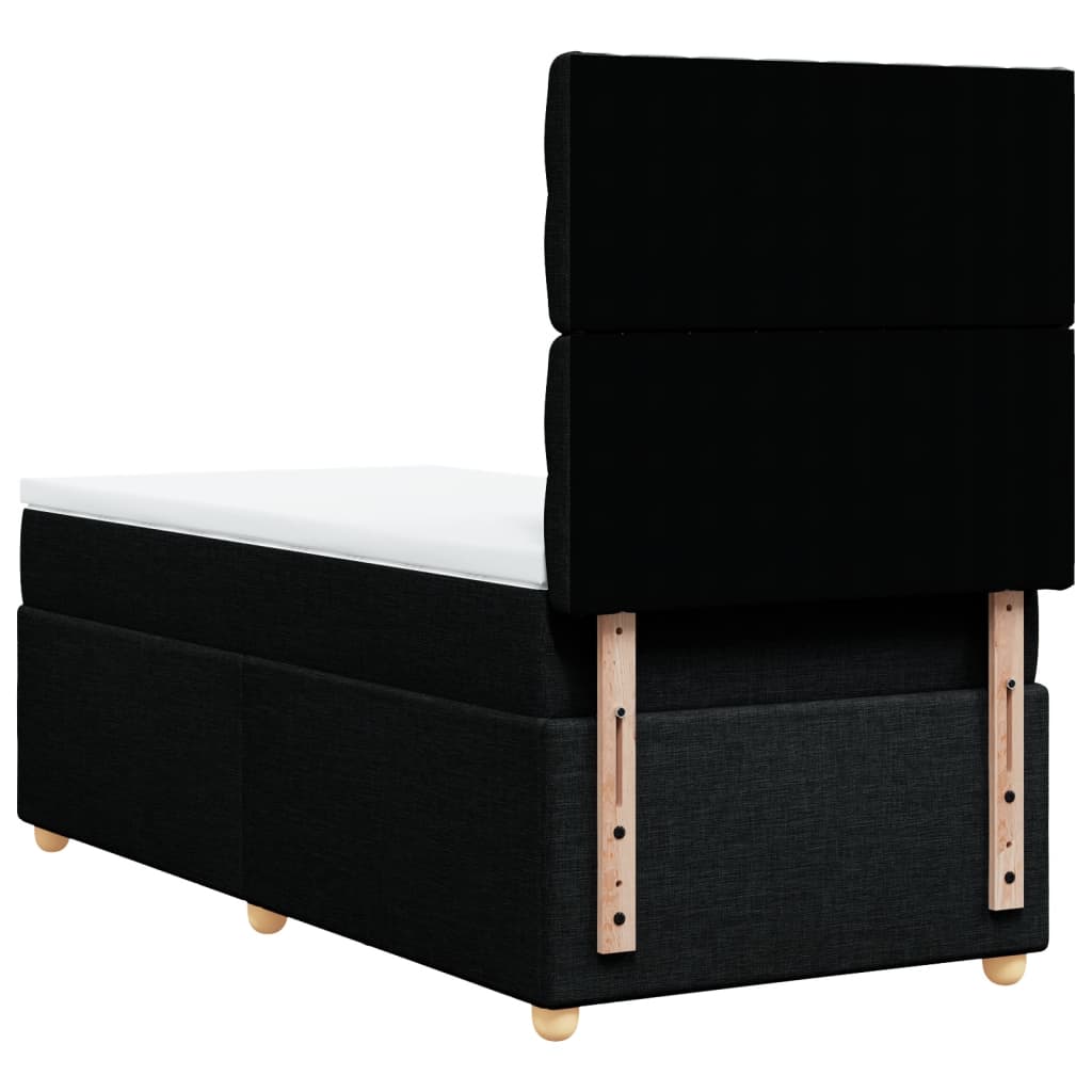 Boxspring met matras stof zwart 100x200 cm is nu te koop bij PeponiXL, paradijselijk wonen!