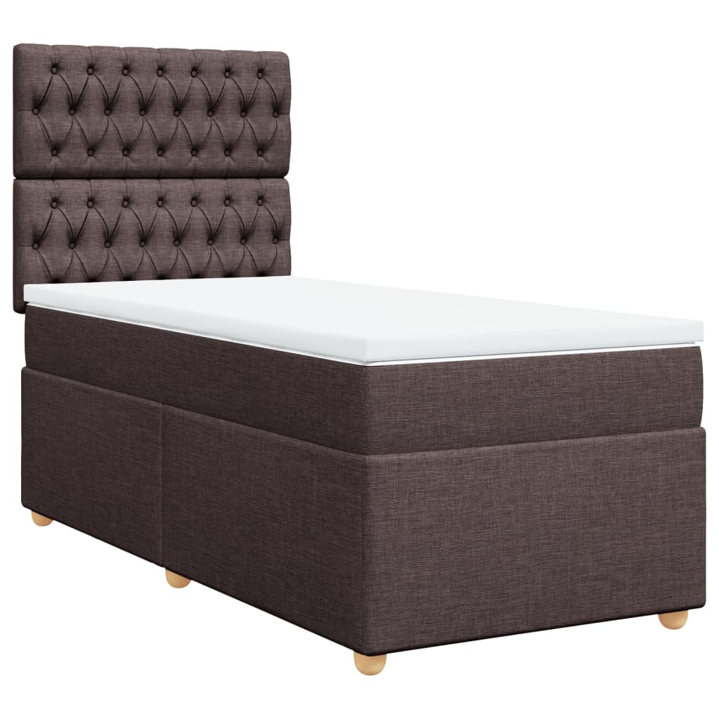Boxspring met matras stof donkerbruin 100x200 cm is nu te koop bij PeponiXL, paradijselijk wonen!