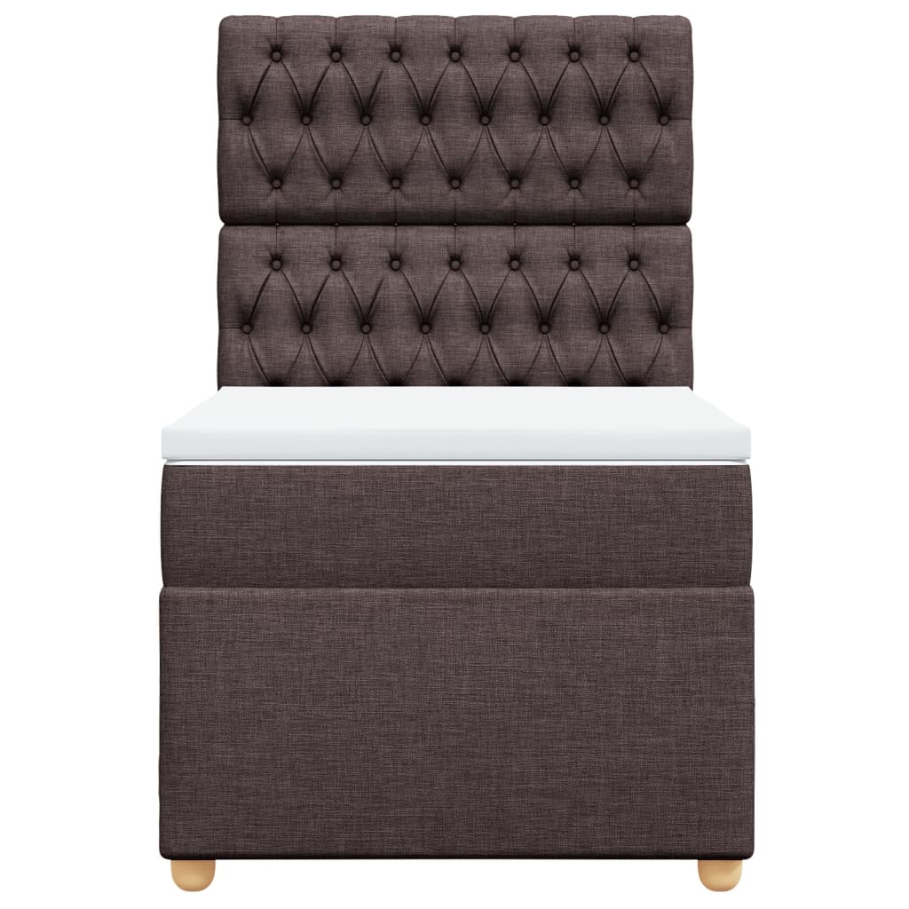 Boxspring met matras stof donkerbruin 100x200 cm is nu te koop bij PeponiXL, paradijselijk wonen!