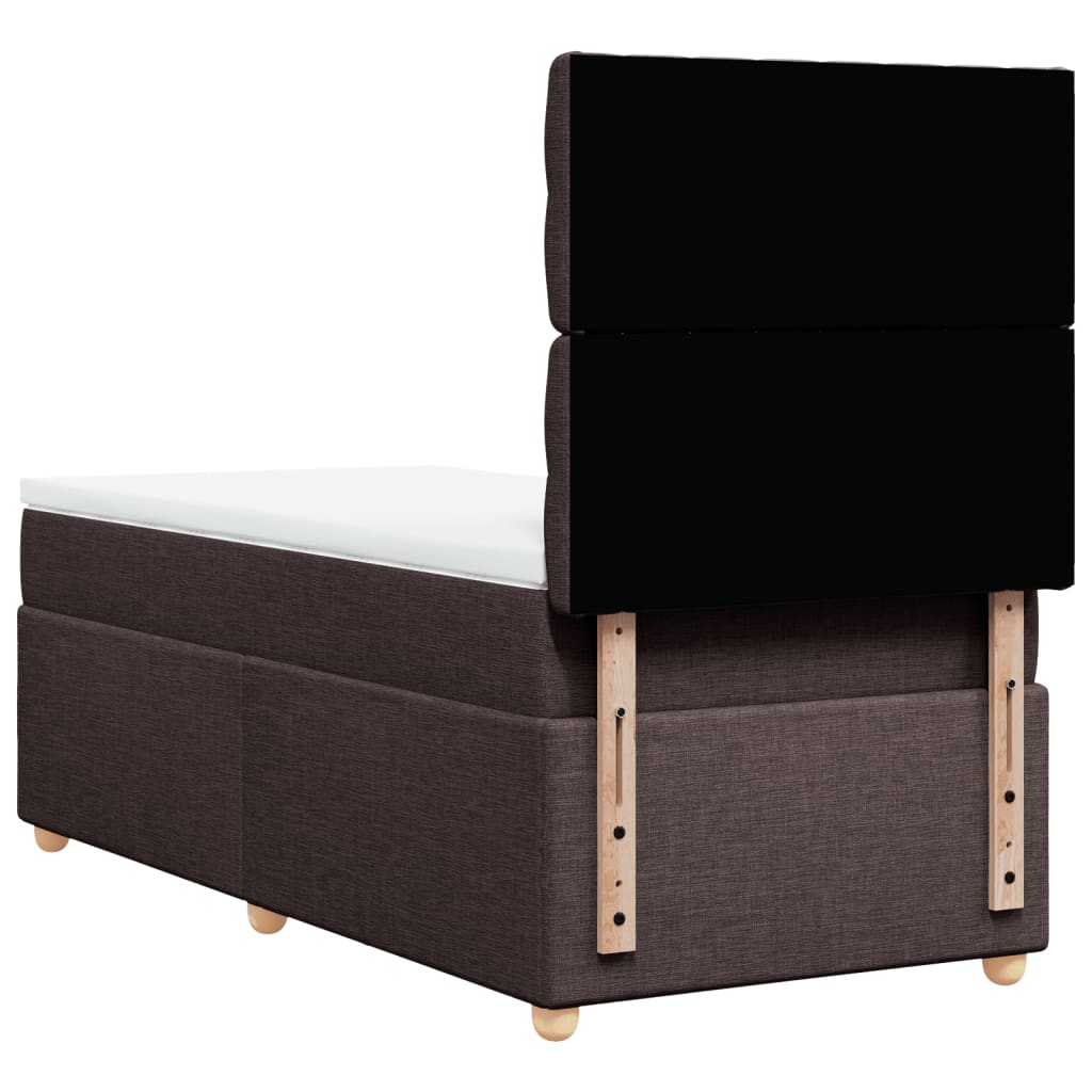 Boxspring met matras stof donkerbruin 100x200 cm is nu te koop bij PeponiXL, paradijselijk wonen!