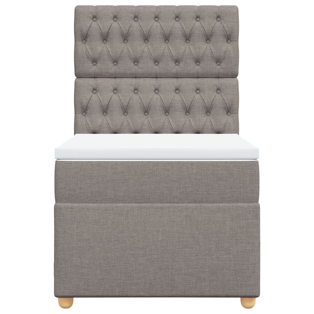 Boxspring met matras stof taupe 100x200 cm is nu te koop bij PeponiXL, paradijselijk wonen!