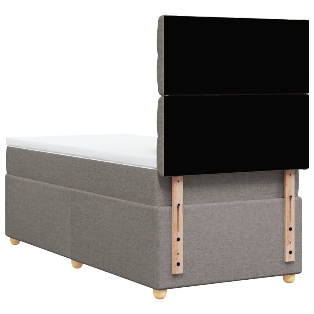 Boxspring met matras stof taupe 100x200 cm is nu te koop bij PeponiXL, paradijselijk wonen!