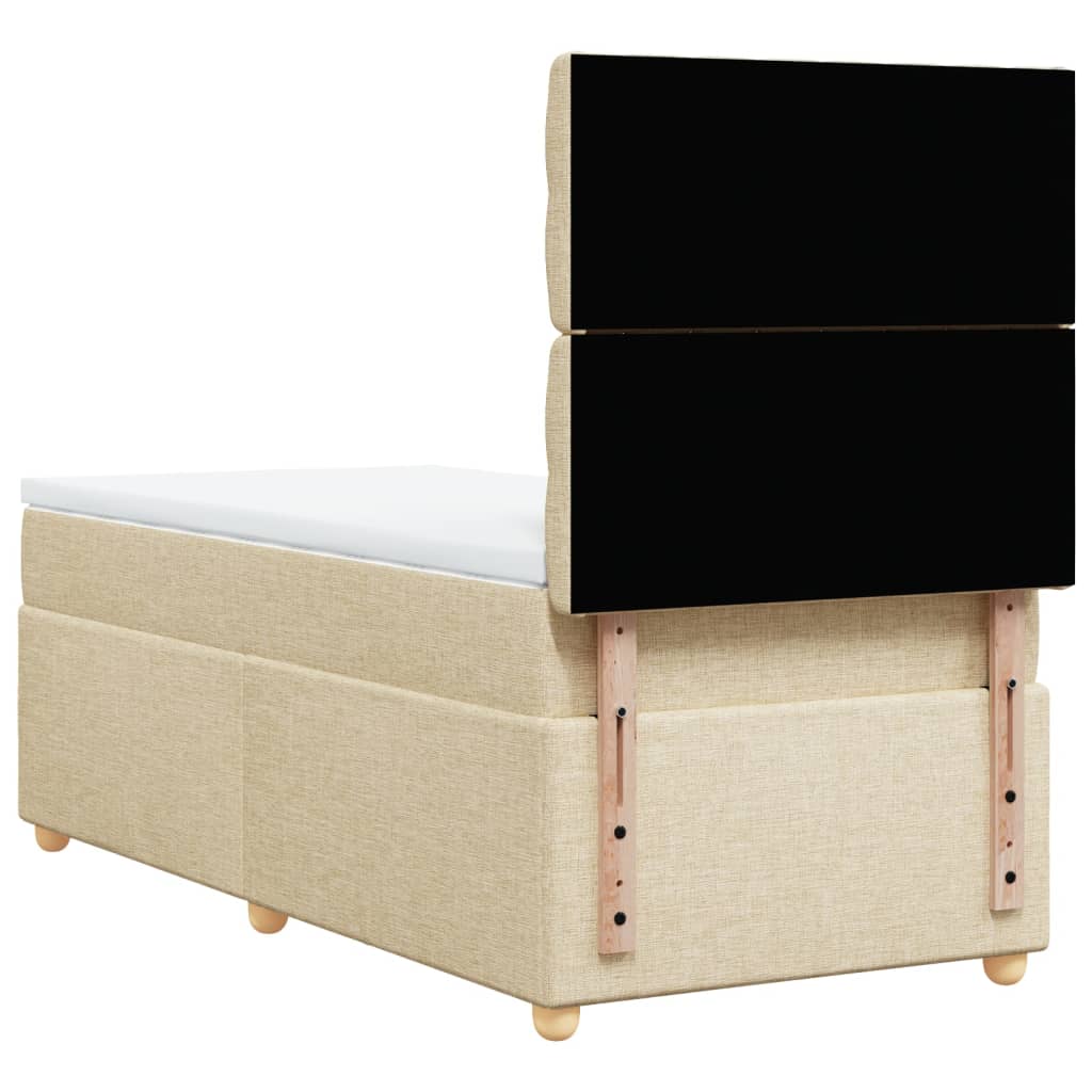 Boxspring met matras stof crèmekleurig 100x200 cm is nu te koop bij PeponiXL, paradijselijk wonen!