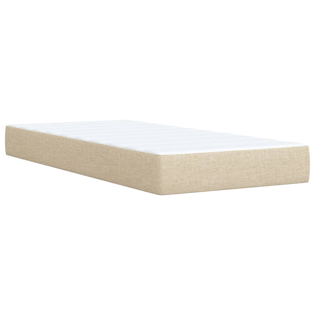 Boxspring met matras stof crèmekleurig 100x200 cm is nu te koop bij PeponiXL, paradijselijk wonen!