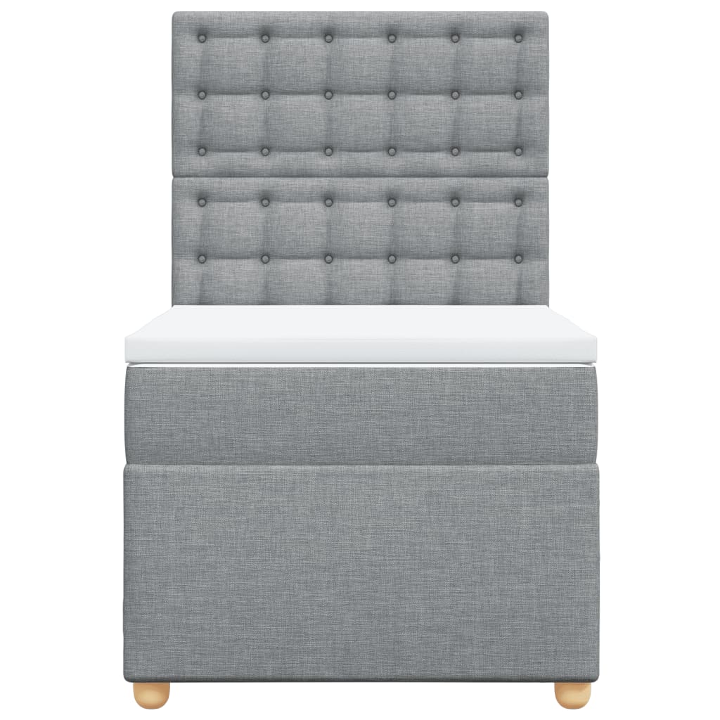 Boxspring met matras stof lichtgrijs 100x200 cm is nu te koop bij PeponiXL, paradijselijk wonen!