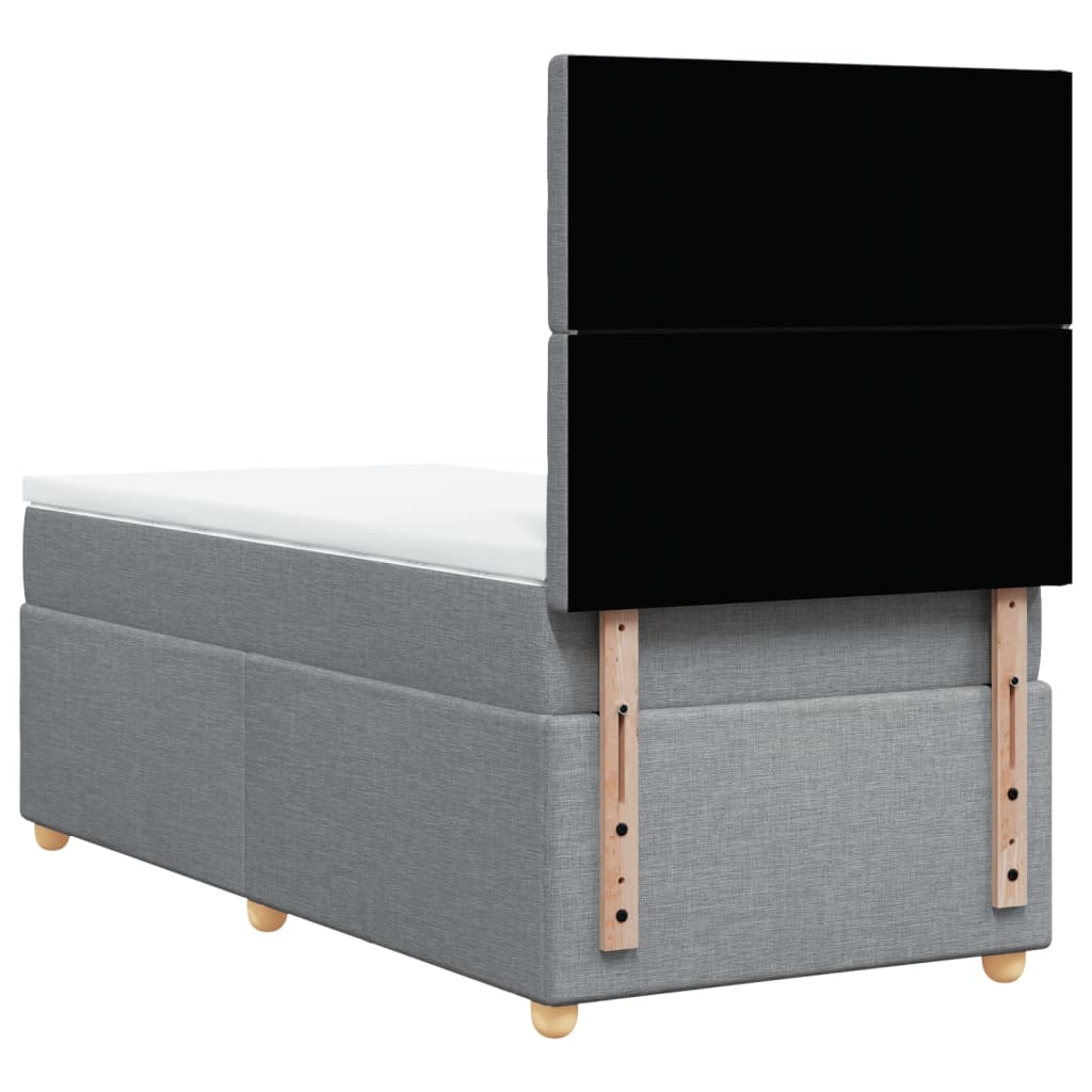 Boxspring met matras stof lichtgrijs 100x200 cm is nu te koop bij PeponiXL, paradijselijk wonen!