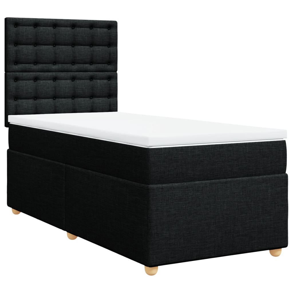 Boxspring met matras stof zwart 100x200 cm is nu te koop bij PeponiXL, paradijselijk wonen!
