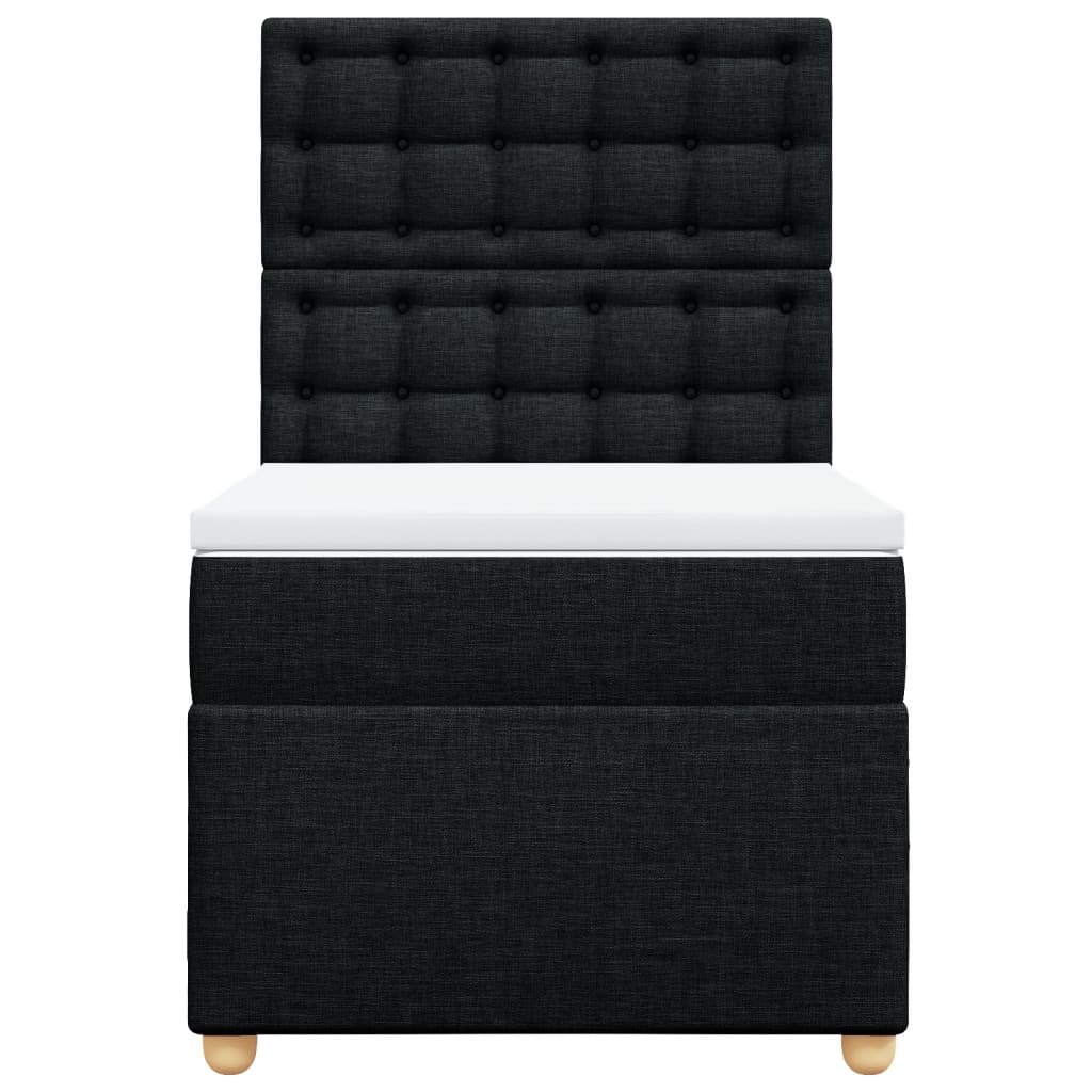 Boxspring met matras stof zwart 100x200 cm is nu te koop bij PeponiXL, paradijselijk wonen!