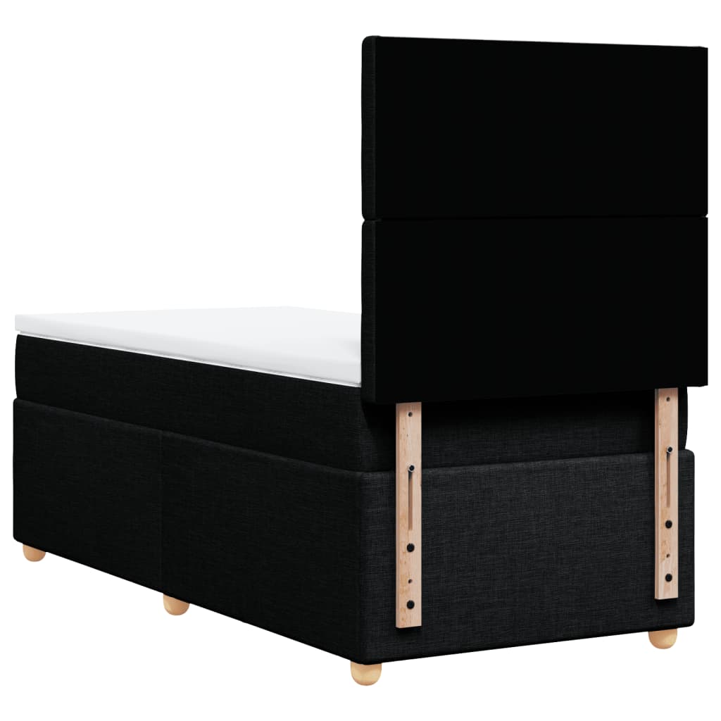Boxspring met matras stof zwart 100x200 cm is nu te koop bij PeponiXL, paradijselijk wonen!