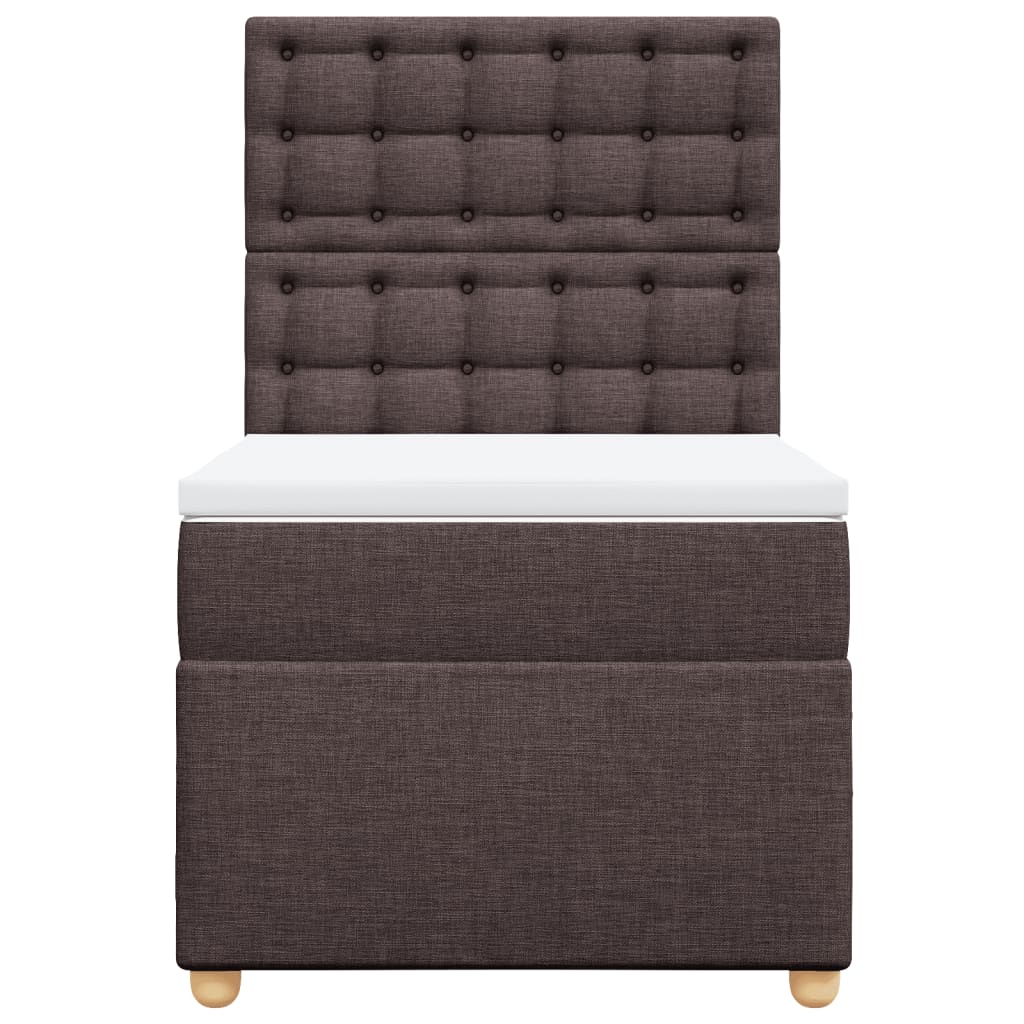 Boxspring met matras stof donkerbruin 100x200 cm is nu te koop bij PeponiXL, paradijselijk wonen!