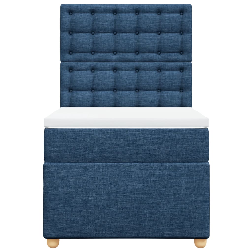 Boxspring met matras stof blauw 100x200 cm is nu te koop bij PeponiXL, paradijselijk wonen!
