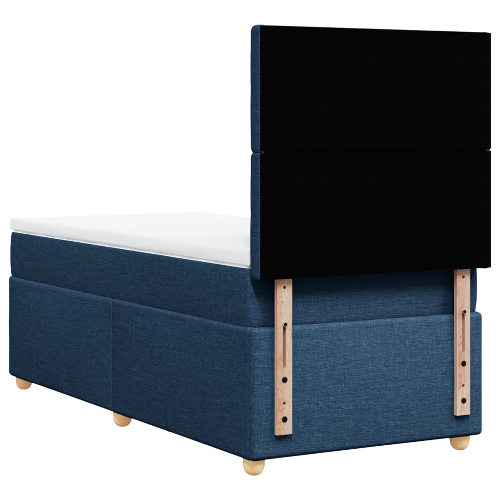 Boxspring met matras stof blauw 100x200 cm is nu te koop bij PeponiXL, paradijselijk wonen!
