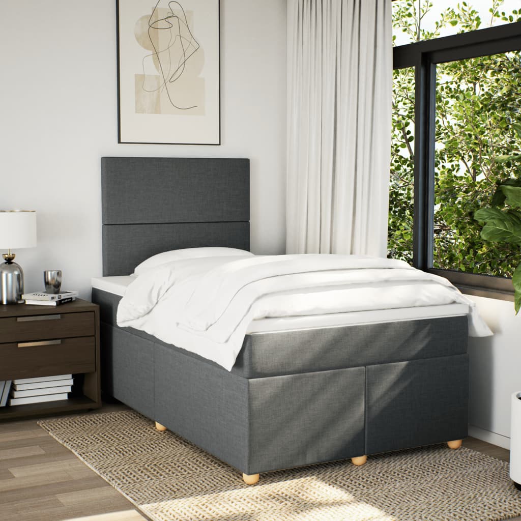 Boxspring met matras stof donkergrijs 120x190 cm is nu te koop bij PeponiXL, paradijselijk wonen!