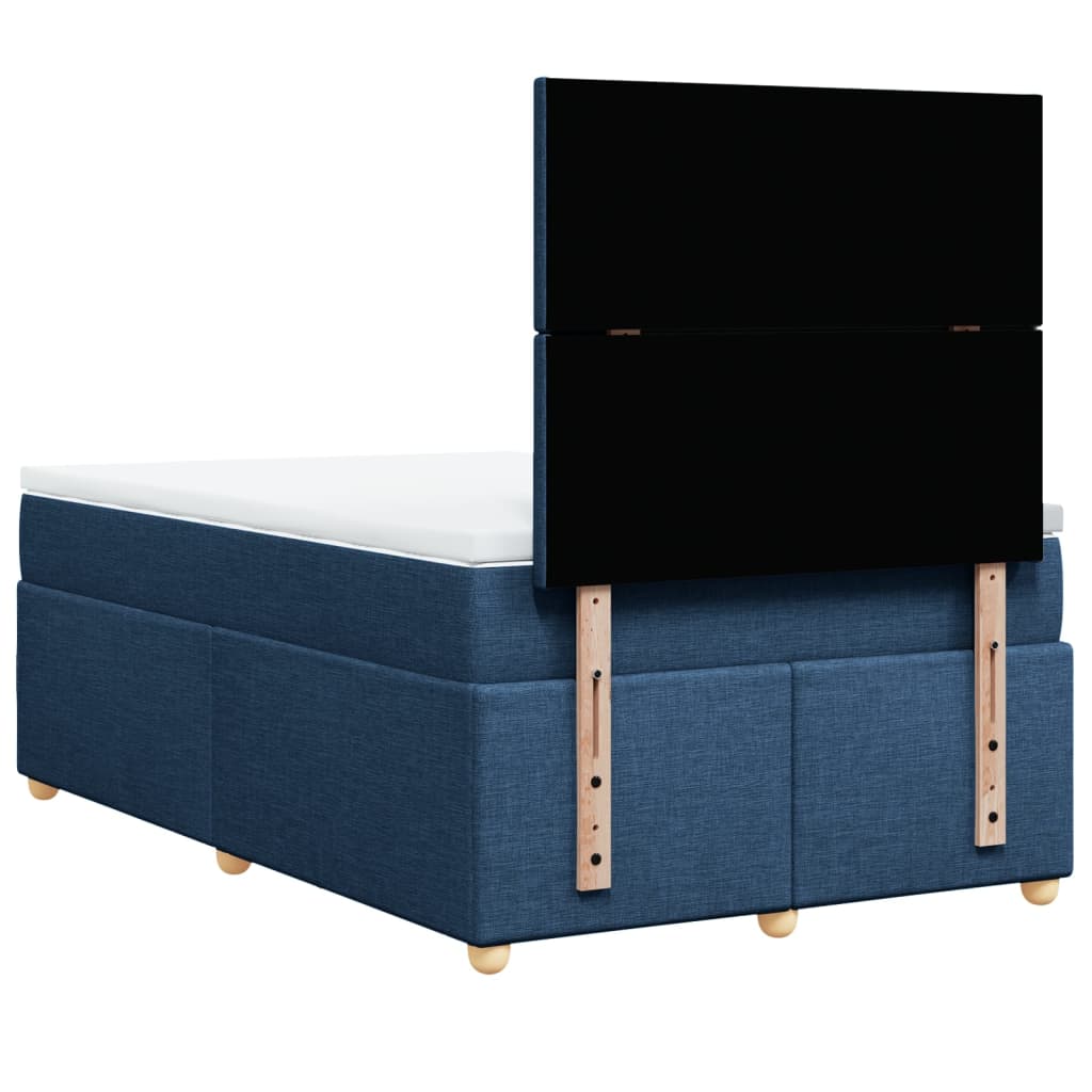 Boxspring met matras stof blauw 120x190 cm is nu te koop bij PeponiXL, paradijselijk wonen!