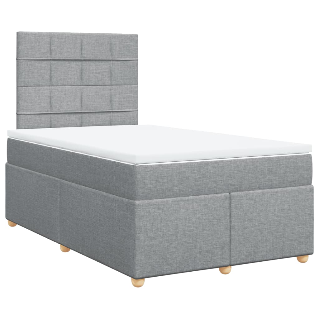 Boxspring met matras stof lichtgrijs 120x190 cm is nu te koop bij PeponiXL, paradijselijk wonen!