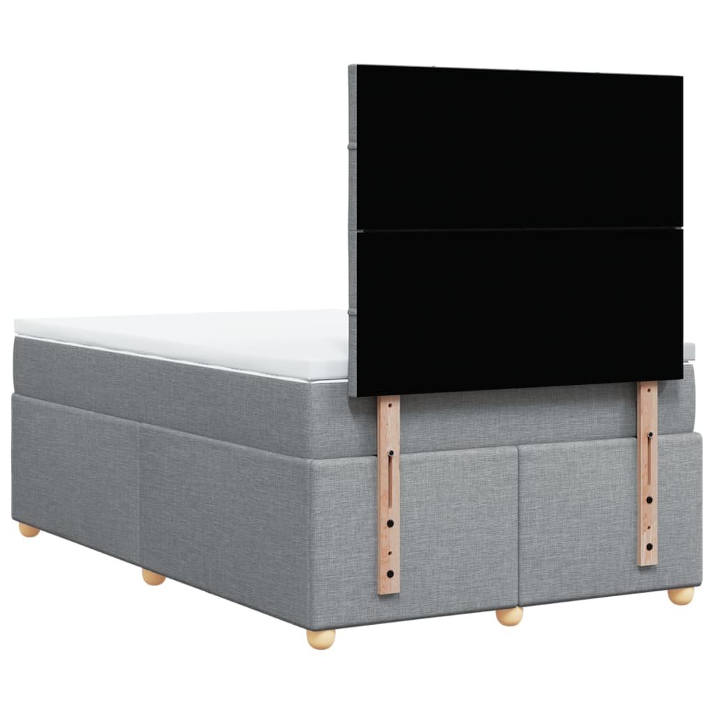 Boxspring met matras stof lichtgrijs 120x190 cm is nu te koop bij PeponiXL, paradijselijk wonen!
