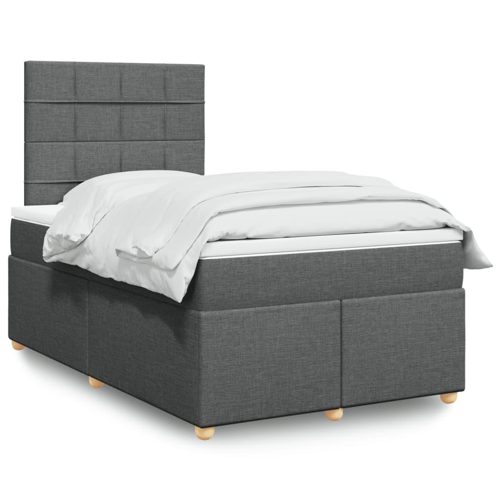 Boxspring met matras stof donkergrijs 120x190 cm is nu te koop bij PeponiXL, paradijselijk wonen!