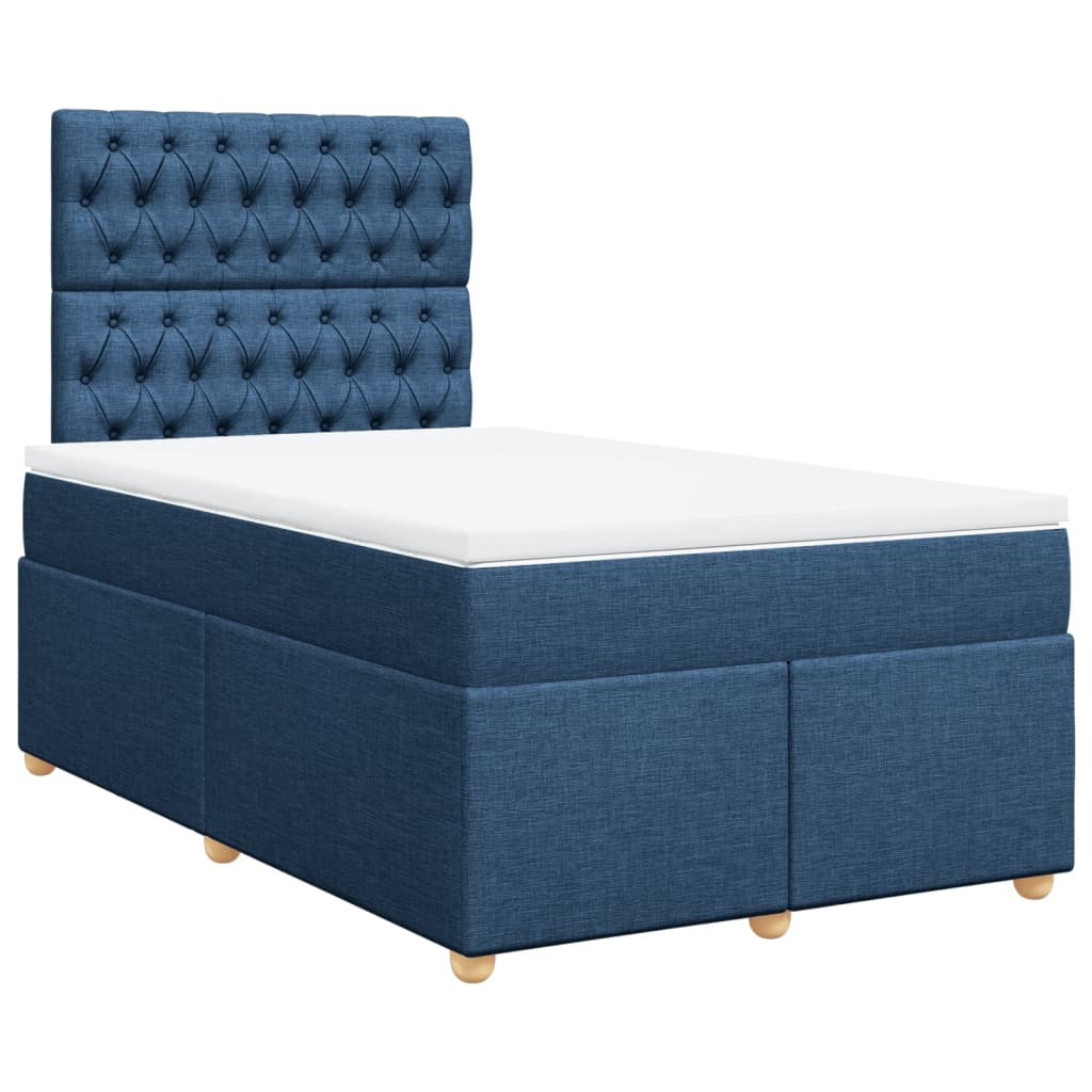 Boxspring met matras stof blauw 120x190 cm is nu te koop bij PeponiXL, paradijselijk wonen!