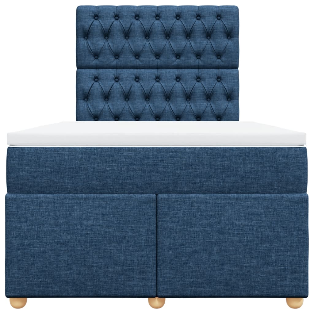 Boxspring met matras stof blauw 120x190 cm is nu te koop bij PeponiXL, paradijselijk wonen!