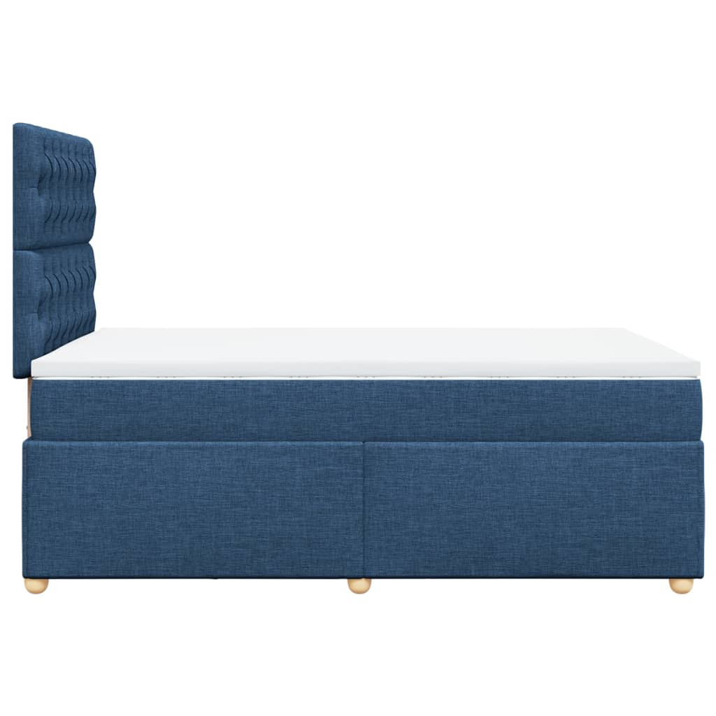 Boxspring met matras stof blauw 120x190 cm is nu te koop bij PeponiXL, paradijselijk wonen!