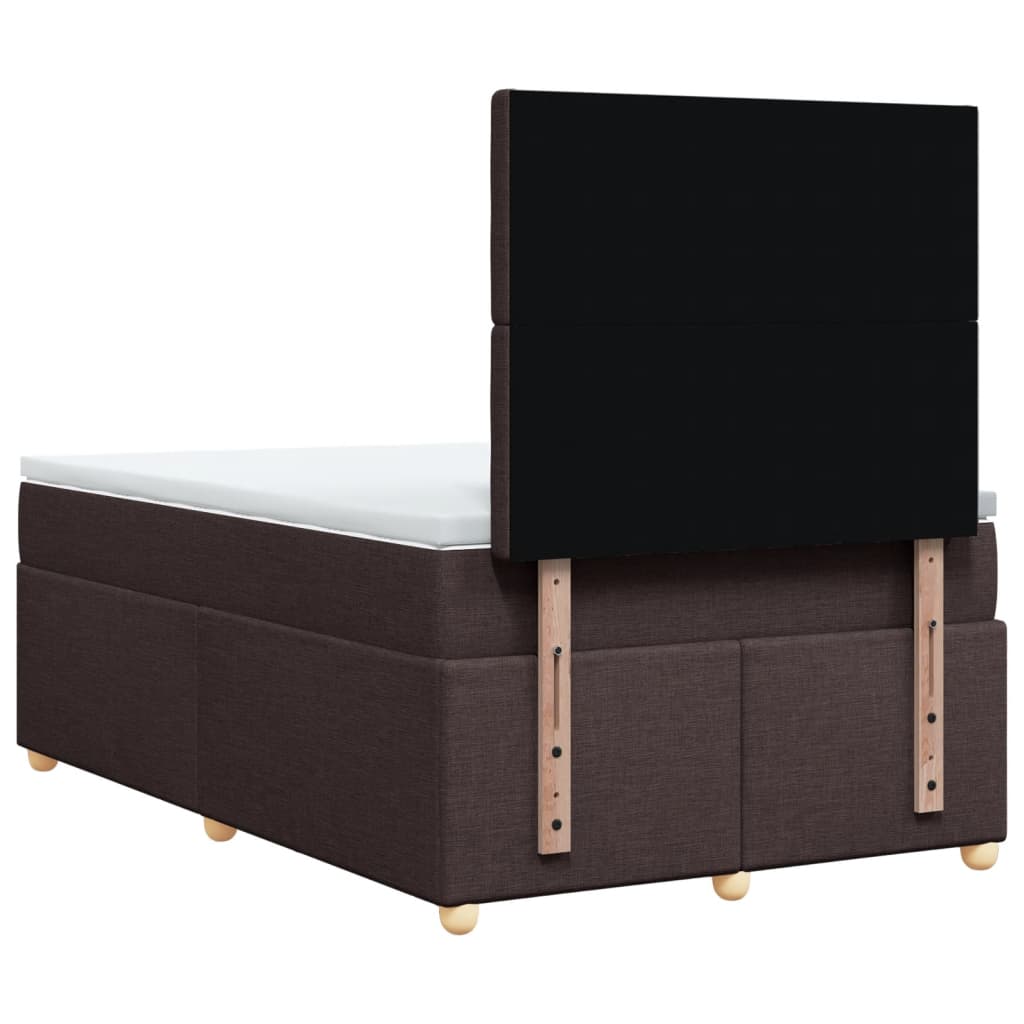 Boxspring met matras stof donkerbruin 120x190 cm is nu te koop bij PeponiXL, paradijselijk wonen!