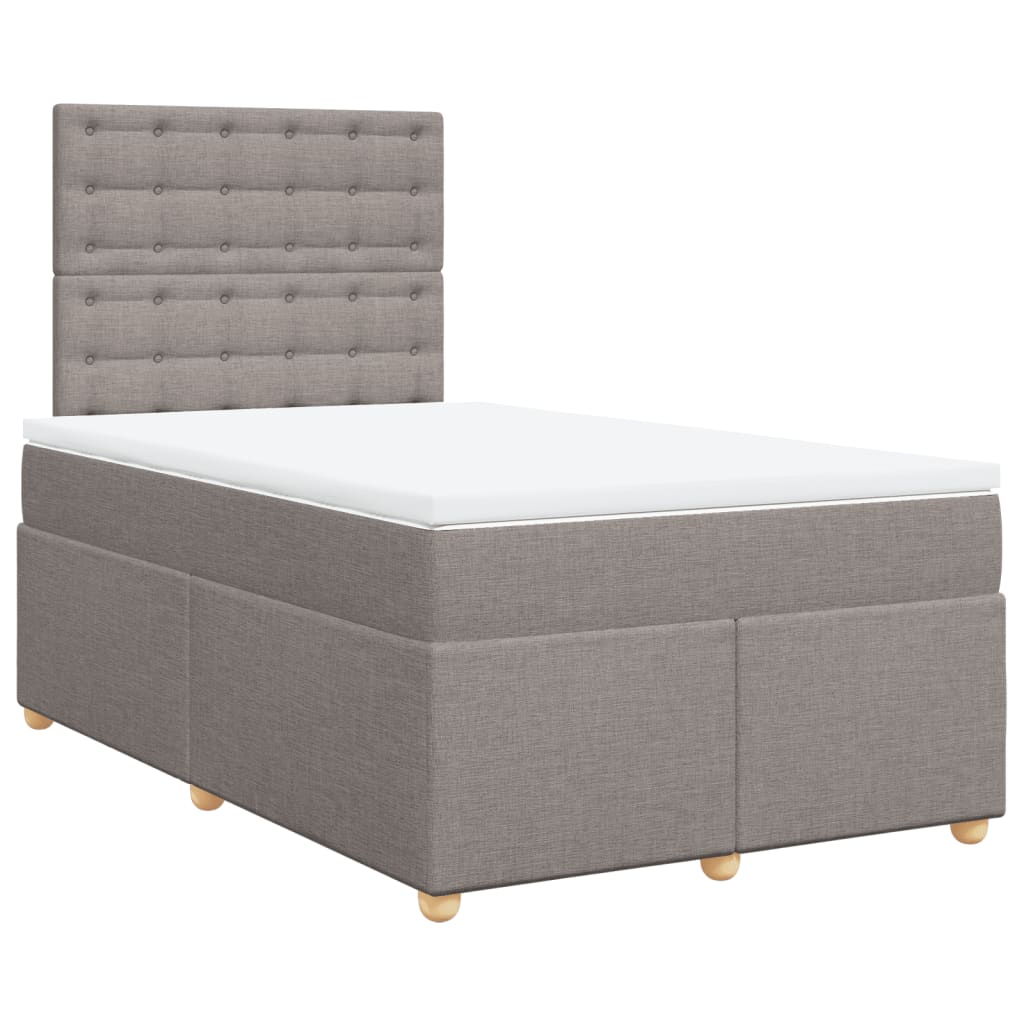 Boxspring met matras stof taupe 120x190 cm is nu te koop bij PeponiXL, paradijselijk wonen!