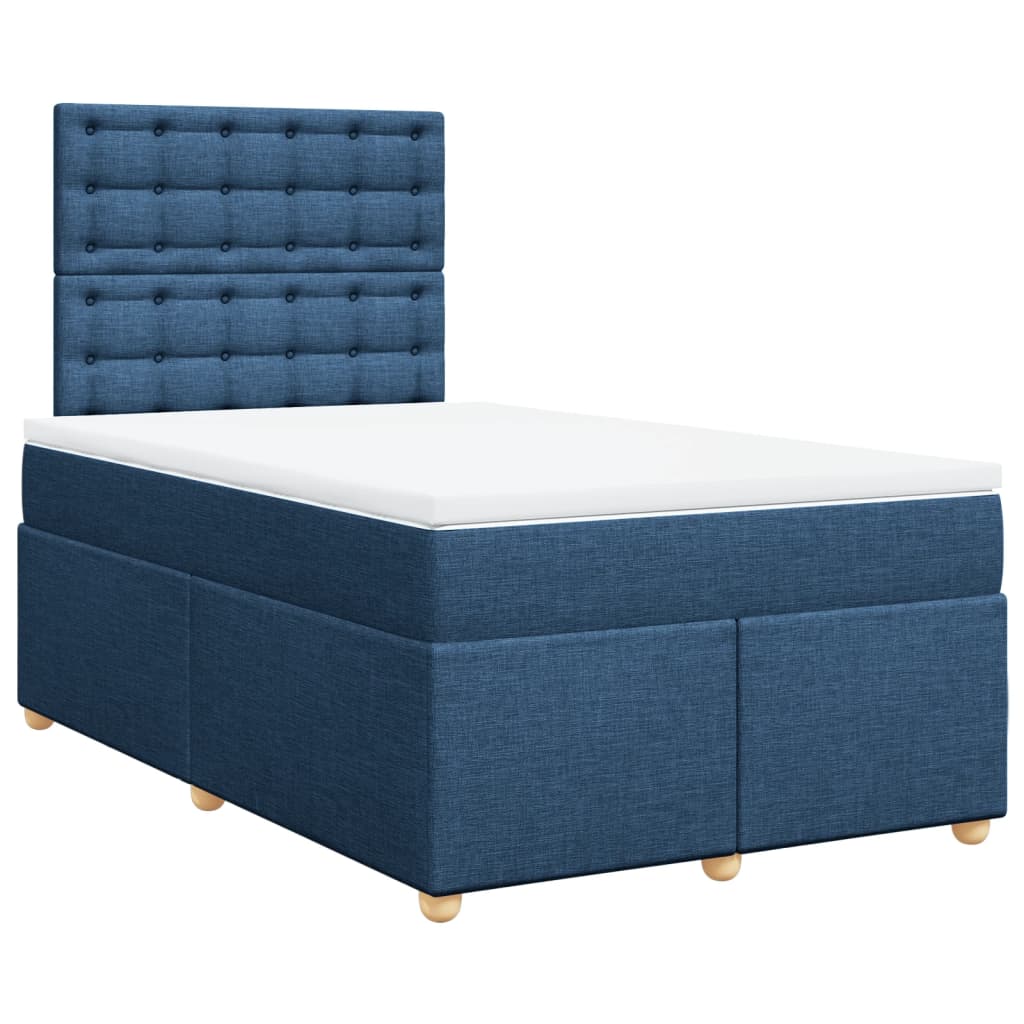 Boxspring met matras stof blauw 120x190 cm is nu te koop bij PeponiXL, paradijselijk wonen!
